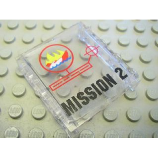 Panel 1 x 4 x 3 - Hollow Studs with 'MISSION 2' Pattern (Sticker) - Set 7047