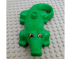 Duplo, Animal Alligator / Crocodile Small with Black and Yellow Eyes Pattern