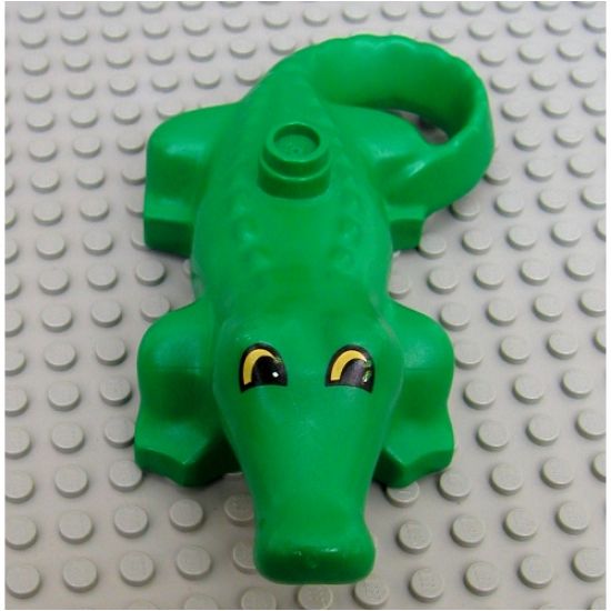Duplo, Animal Alligator / Crocodile Small with Black and Yellow Eyes Pattern