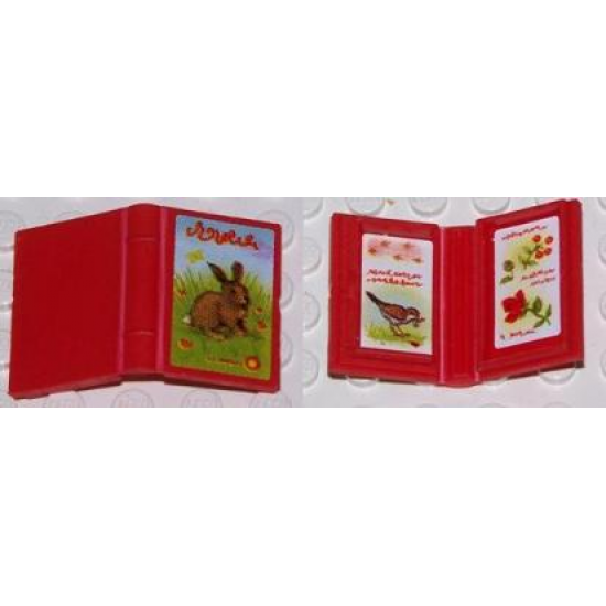 Minifigure, Utensil Book 2 x 3 with Rabbit Outside and Birds and Flowers Inside Pattern (Stickers) - Set 3143