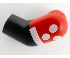 Arm, Left with Red Short Sleeves, White Dots and Cuffs Pattern