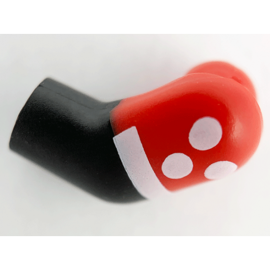 Arm, Left with Red Short Sleeves, White Dots and Cuffs Pattern