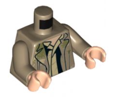 Torso Camouflage Open Jacket and Shirt Pattern (SW Han Solo Endor) / Dark Tan Arms / Light Nougat Hands