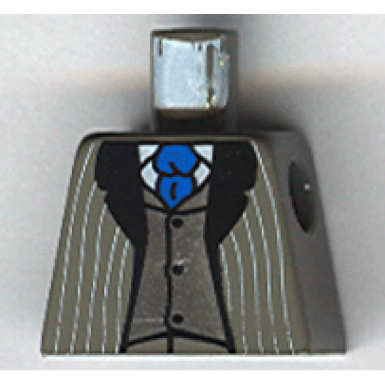 Torso Harry Potter Pinstripe Suit Jacket, Vest Silver, Blue Tie Pattern