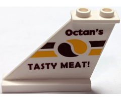 Tail 4 x 1 x 3 with 'Octan's TASTY MEAT!' Pattern on Left Side (Sticker) - Set 70812
