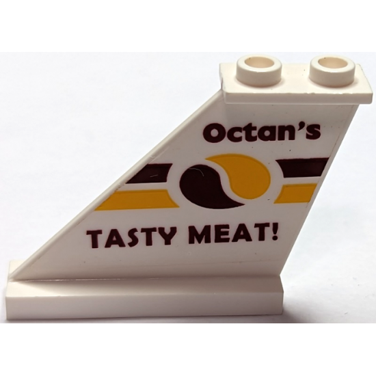 Tail 4 x 1 x 3 with 'Octan's TASTY MEAT!' Pattern on Left Side (Sticker) - Set 70812