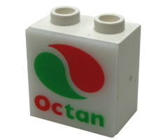 Electric, Light 1 1/8 x 2 x 1 2/3 Cabinet with Lamp Holes (Sign Back) with Milky White Electric, Light 2 x 2 Clip-On Plate with Octan Logo Pattern (2383 / 2384pb03)