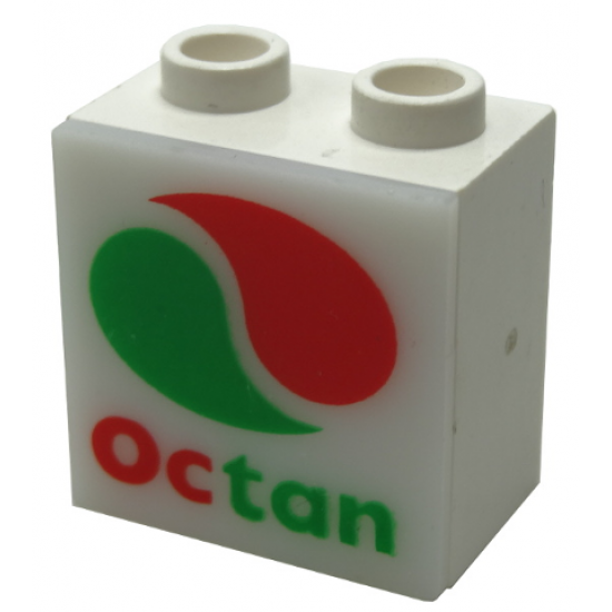 Electric, Light 1 1/8 x 2 x 1 2/3 Cabinet with Lamp Holes (Sign Back) with Milky White Electric, Light 2 x 2 Clip-On Plate with Octan Logo Pattern (2383 / 2384pb03)