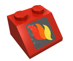 Slope 45 2 x 2 with Classic Fire Logo Pattern