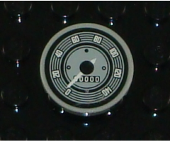 Tile, Round 2 x 2 with Speedometer Pattern (Sticker) - Set 10187