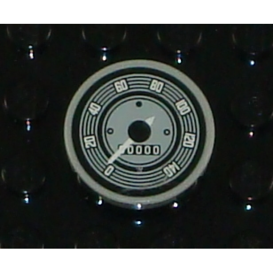 Tile, Round 2 x 2 with Speedometer Pattern (Sticker) - Set 10187
