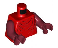 Torso SW Imperial Robe with Dark Red Creases Pattern (Royal Guard) / Dark Red Arms / Dark Red Hands