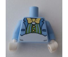 Torso Suit Jacket with Lime Striped Vest, Bow Tie and White Fur Midriff Pattern (Easter Bunny) / Bright Light Blue Arms / White Hands