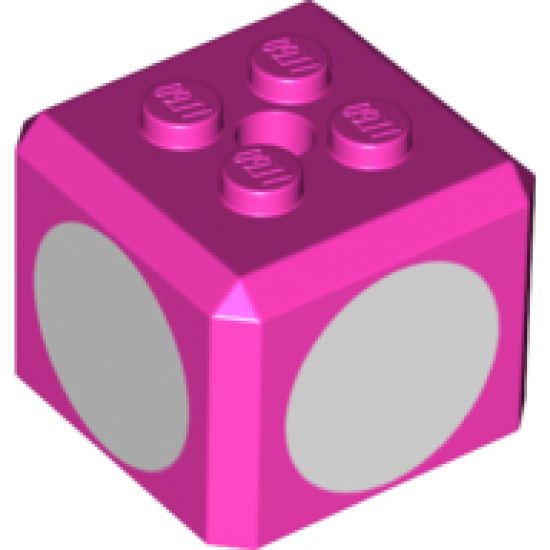Brick, Modified Cube, 4 Studs on Top with White Circles Pattern on Four Sides