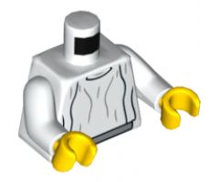 Torso SW Loose Dress Light Bluish Gray Folds with '20 YEARS LEGO STAR WARS' on Back Pattern (Leia) / White Arms / Yellow Hands