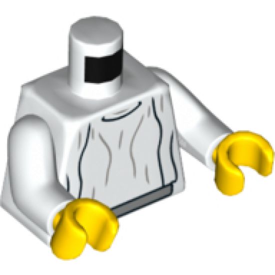 Torso SW Loose Dress Light Bluish Gray Folds with '20 YEARS LEGO STAR WARS' on Back Pattern (Leia) / White Arms / Yellow Hands