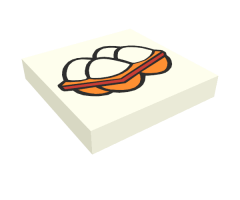 Tile 2 x 2 with Fabuland Eggs Pattern