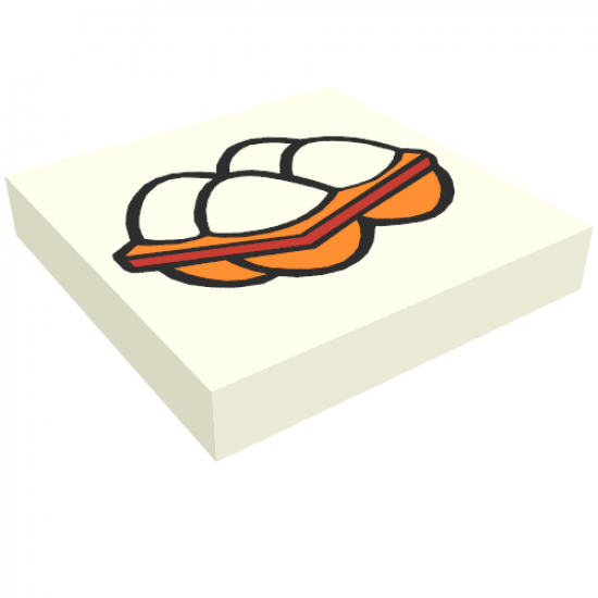 Tile 2 x 2 with Fabuland Eggs Pattern