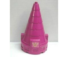 Duplo, Building Roof Spire - Castle with Crown and Heart Pattern (Sticker) - Set 4828
