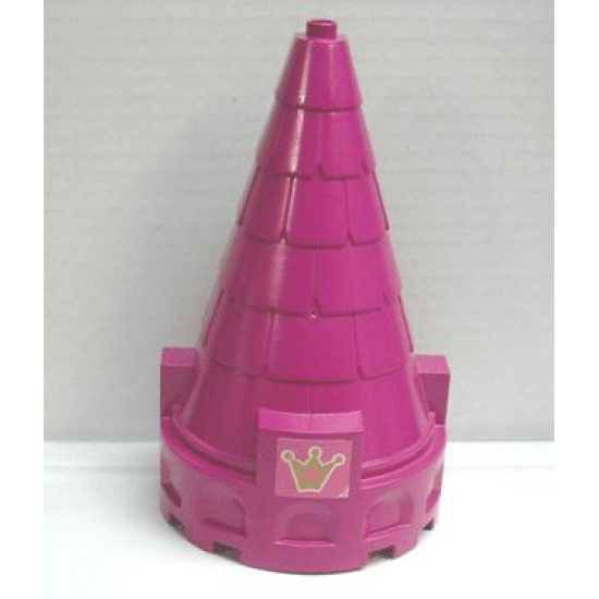 Duplo, Building Roof Spire - Castle with Crown and Heart Pattern (Sticker) - Set 4828