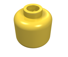 Minifigure, Head Male Brown Bangs Pattern - Blocked Open Stud