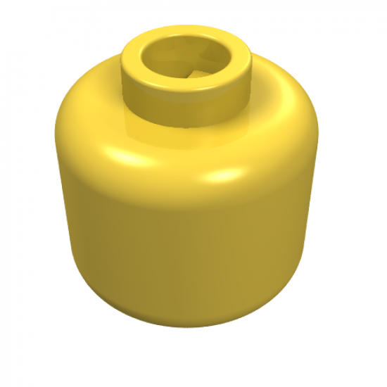 Minifigure, Head Male Brown Bangs Pattern - Blocked Open Stud