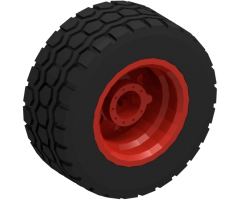 Wheel & Tire Assembly 30.4mm D. x 20mm with No Pin Holes and Reinforced Rim with Black Tire 49.5 x 20 (56145 / 15413)