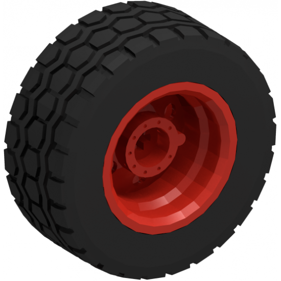 Wheel & Tire Assembly 30.4mm D. x 20mm with No Pin Holes and Reinforced Rim with Black Tire 49.5 x 20 (56145 / 15413)