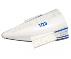 Aircraft Fuselage Curved Aft Section with Dark Bluish Gray Base with Door Panels and Blue '7723' Pattern on Both Sides (Stickers) - Set 7723
