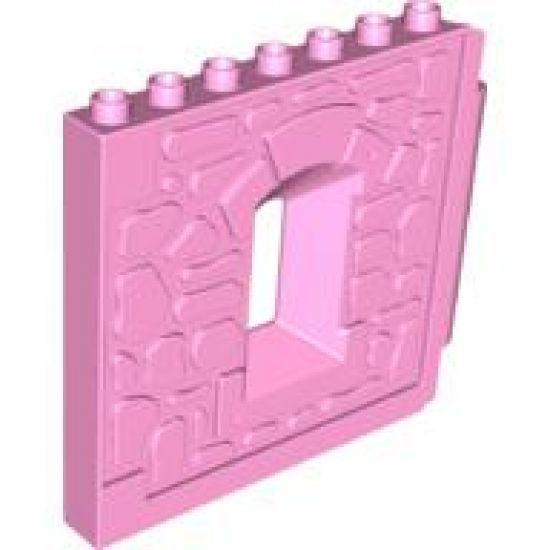 Duplo, Building Wall 1 x 8 x 6 Hinge on Right with Window Opening - Castle