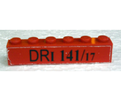 Brick 1 x 6 with Black 'DRI 141/17' Pattern - Set 10024