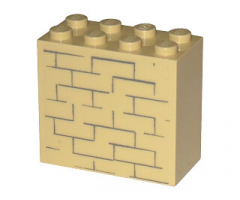 Brick 2 x 4 x 3 with Bricks Pattern (Sticker) - Set 4852