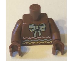 Torso with Bright Light Blue Bow with Yellow Polka Dots, Pink, Blue and Yellow Waves Pattern (BAM) / Reddish Brown Arms / Reddish Brown Hands