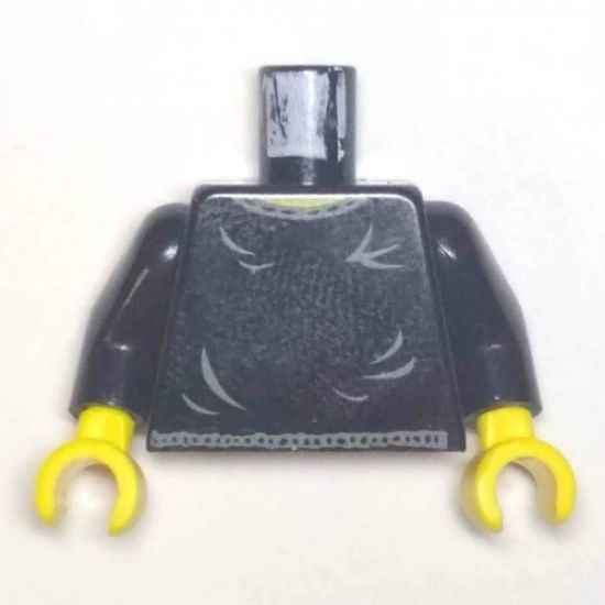 Torso Harry Potter Small Gray Collar and Belt, Gray Ripples Pattern / Black Arms / Yellow Hands