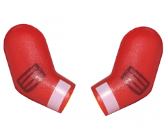 Arm, (Matching Left and Right) Pair with Black Elbow Pads and White Cuffs Pattern