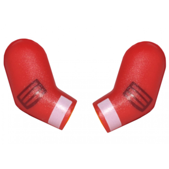 Arm, (Matching Left and Right) Pair with Black Elbow Pads and White Cuffs Pattern