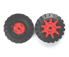 Wheel & Tire Assembly Technic, Gear Expert Builder 9 Tooth with Black Tire 17 x 43 (g9/3634b)
