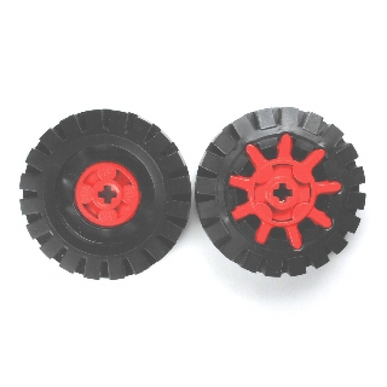 Wheel & Tire Assembly Technic, Gear Expert Builder 9 Tooth with Black Tire 17 x 43 (g9/3634b)