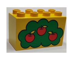 Duplo, Brick 2 x 4 x 2 with Apple Tree Pattern