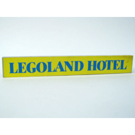Train Level Crossing Center Rail Cap Insert with 'Legoland HOTEL' Pattern (Sticker) - Set 6390