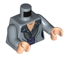 Torso LotR Dress with Gray Patterned Collar and Pink Sash Pattern (Arwen) / Sand Blue Arms / Light Nougat Hands