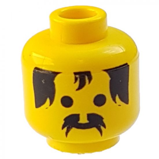 Minifigure, Head Moustache and Forehead Tuft Pattern - Blocked Open Stud