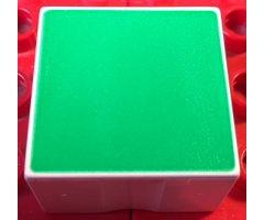 Duplo, Tile 2 x 2 x 1 with Shape Green Square Pattern