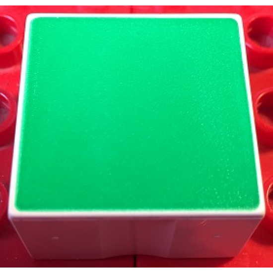 Duplo, Tile 2 x 2 x 1 with Shape Green Square Pattern