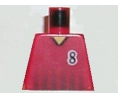 Torso Soccer Black Fading Stripes and No. 8 Front and Back Pattern