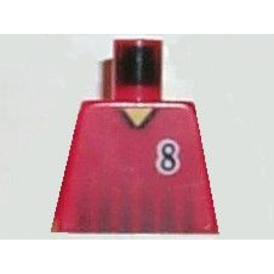 Torso Soccer Black Fading Stripes and No. 8 Front and Back Pattern