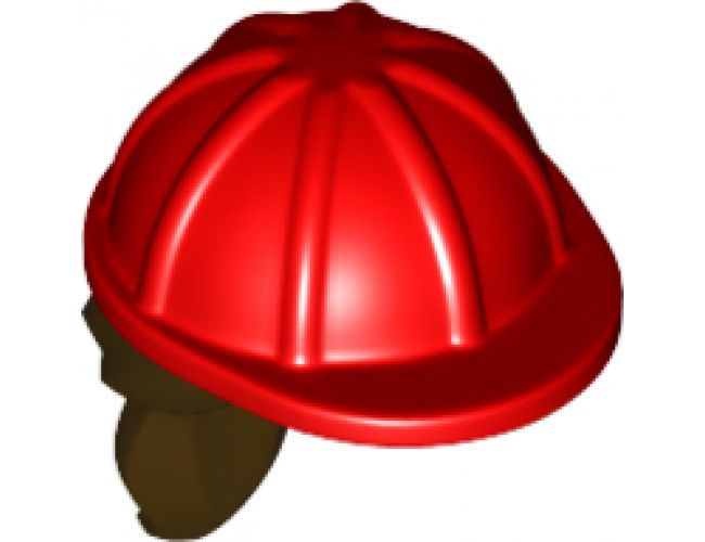 Minifigure, Headgear Helmet Construction with Dark Brown Ponytail Hair Pattern