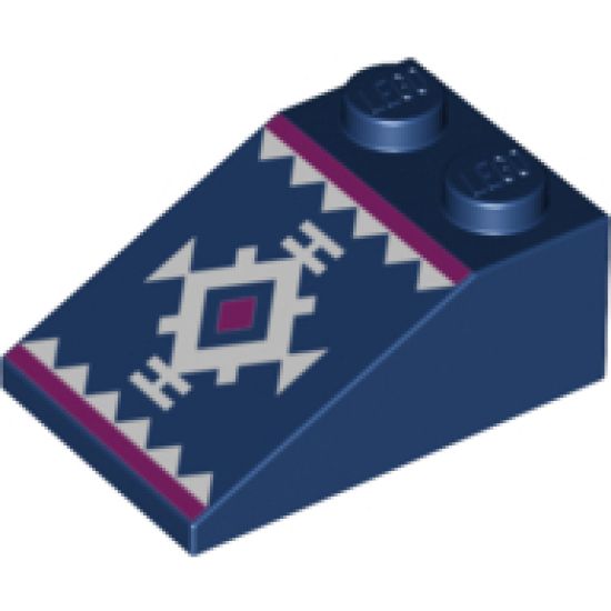 Slope 33 3 x 2 with White and Magenta Geometric, Magenta Line and White Triangles Border Pattern