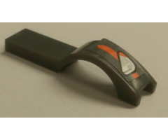 Vehicle, Mudguard 1 x 4 1/2 with Headlight and Orange Stripe Pattern Model Left Side (Sticker) - Set 8154