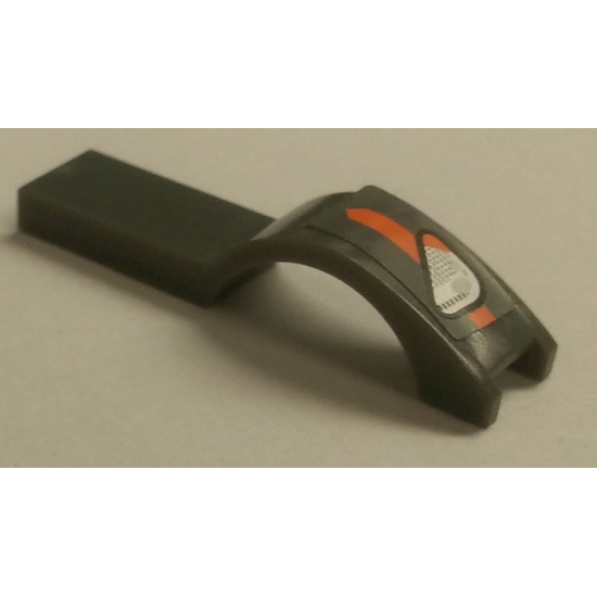 Vehicle, Mudguard 1 x 4 1/2 with Headlight and Orange Stripe Pattern Model Left Side (Sticker) - Set 8154